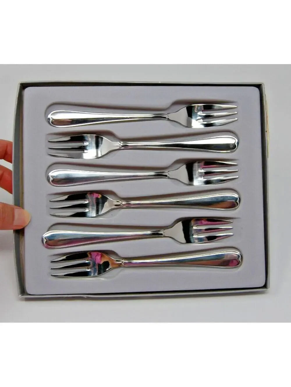 Nurnberg WMG Cromargan 6 Small Cake Forks Stainless Steel 18/10 in Box 6.25